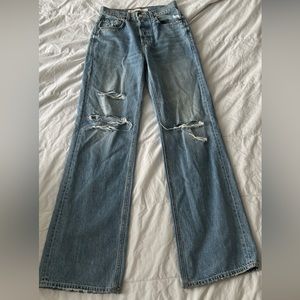 High waisted wide leg jeans